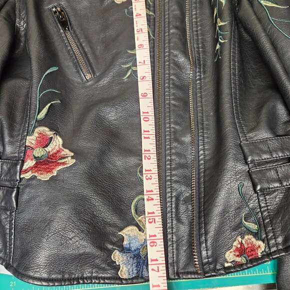 Faux Leather Jacket With Embroidery - Picture 12 of 16